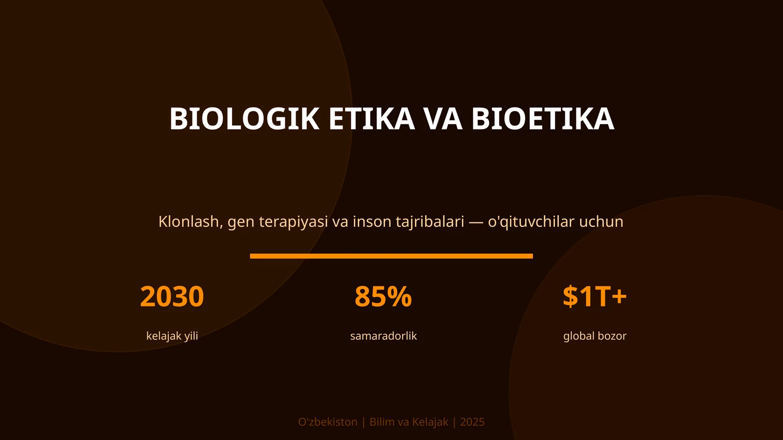 BIOLOGIK ETIKA VA BIOETIKA