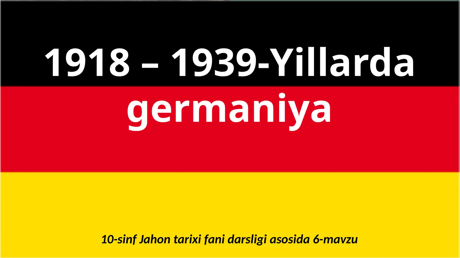 1918 –1939-Yillardagermaniya