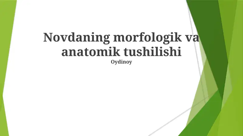 Novdaning morfologik va anatomik tushilishi