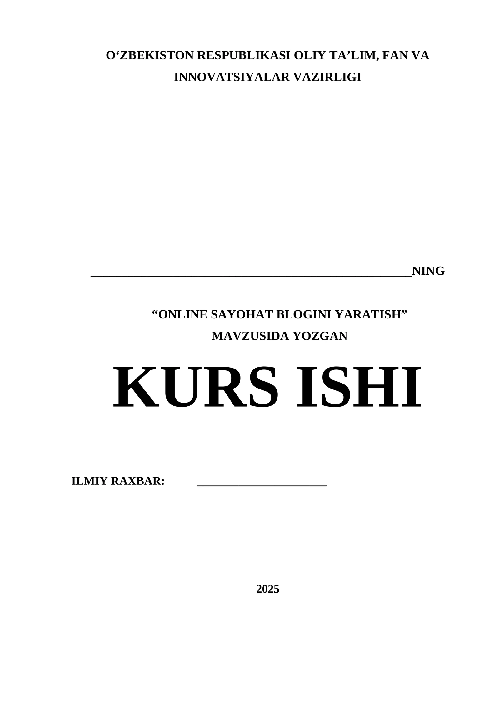 ONLINE SAYOHAT BLOGINI YARATISH