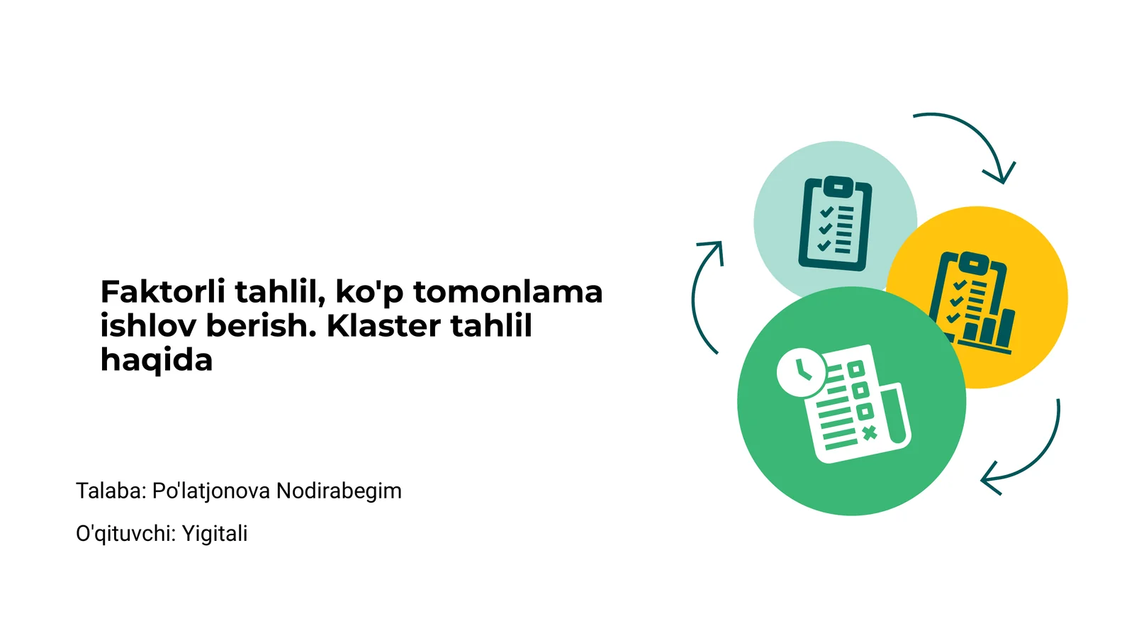 Faktorli tahlil va Klaster tahlil