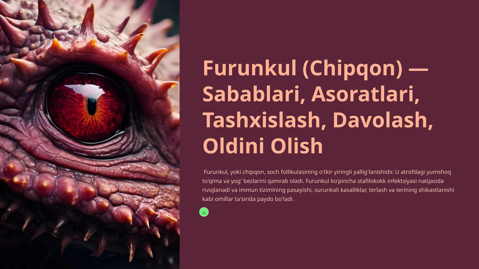 Furunkul (Chipqon) — Sabablari, Asoratlari, Tashxislash, Davolash, Oldini Olish