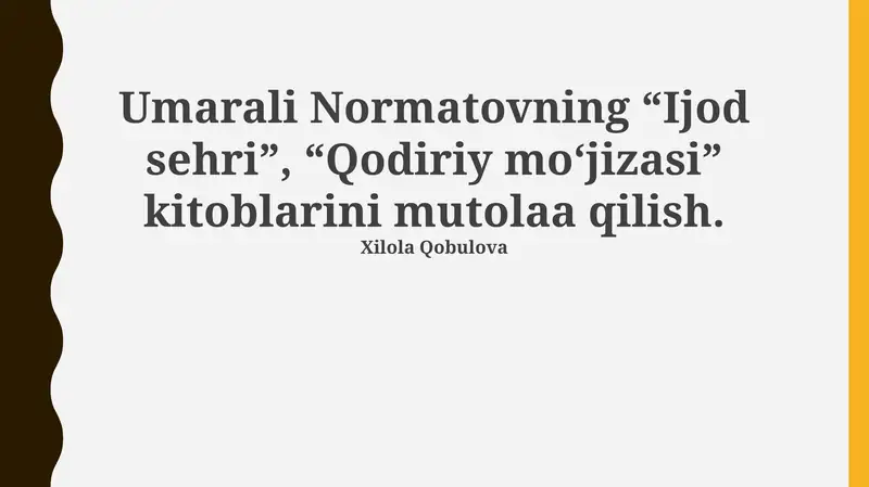 "Ijod sehri", "Qodiriy mo‘jizasi" kitoblari