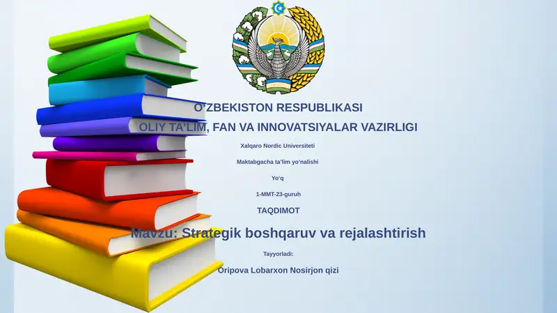 Strategik boshqaruv va rejalashtirish