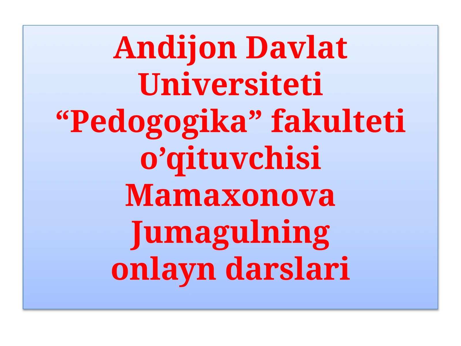 Tabiat bilan tanishtirish mashg'ulotlari