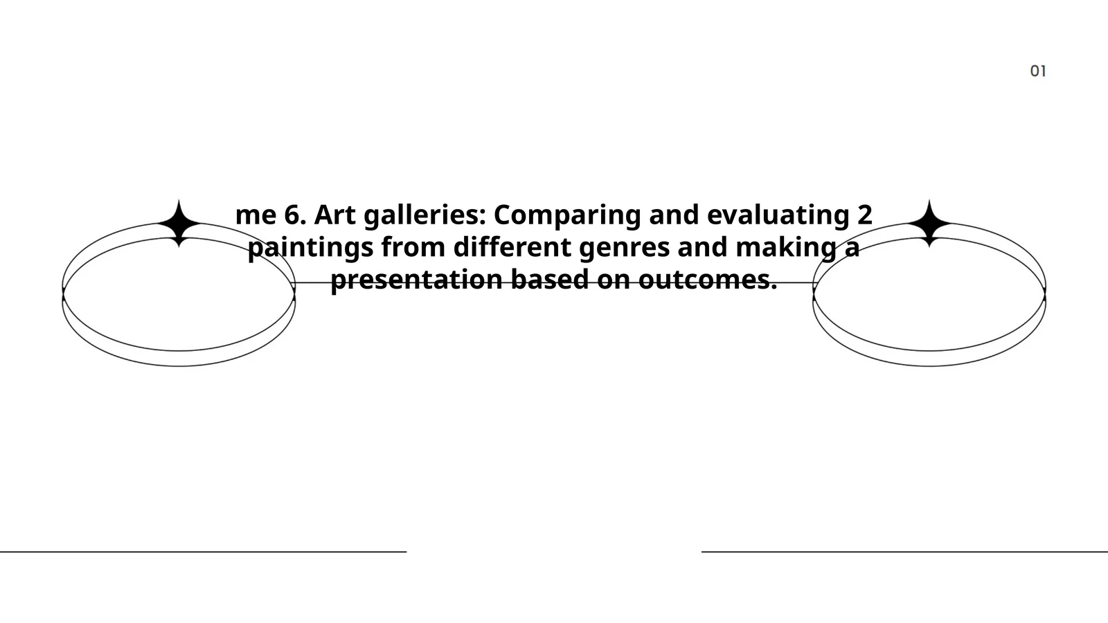 Art galleries: Comparing and evaluating 2 paintings from different genres and making a presentation based on outcomes