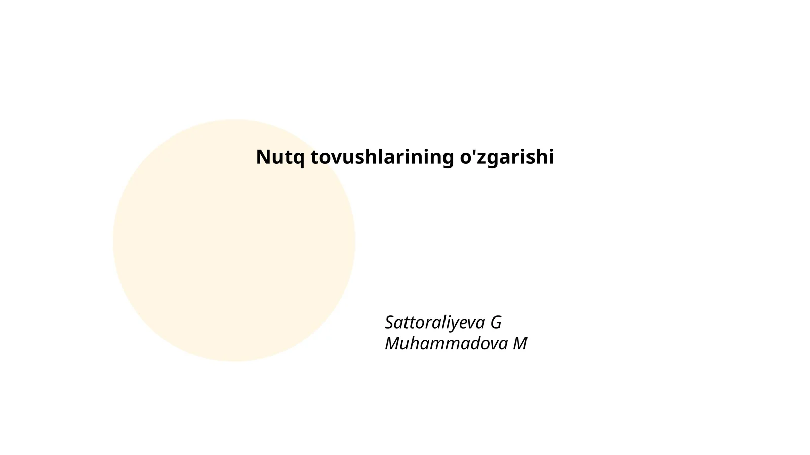 Nutq tovushlarining o'zgarishi