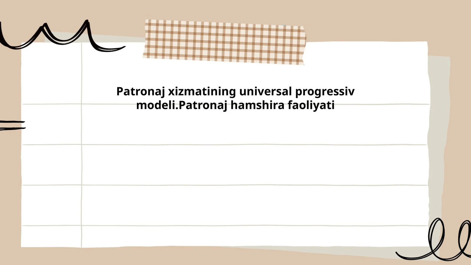 Patronaj xizmatining universal progressiv modeli