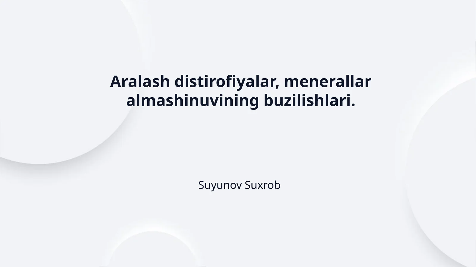Aralash distirofiyalar, menerallar almashinuvining buzilishlari.