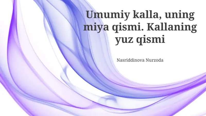 Nasriddinova Nurzoda explores the connection between cranial and facial structures, enhancing the shape and strength of the face. It consists of 22 joints that are connected through strong fibrous and synovial ligaments, allowing for effective movement of facial muscles
