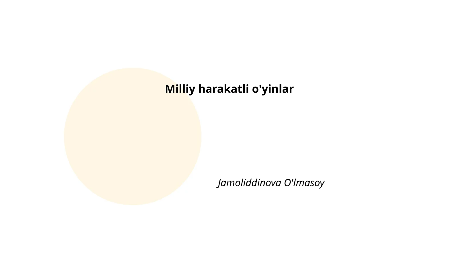 Milliy harakatli o'yinlar