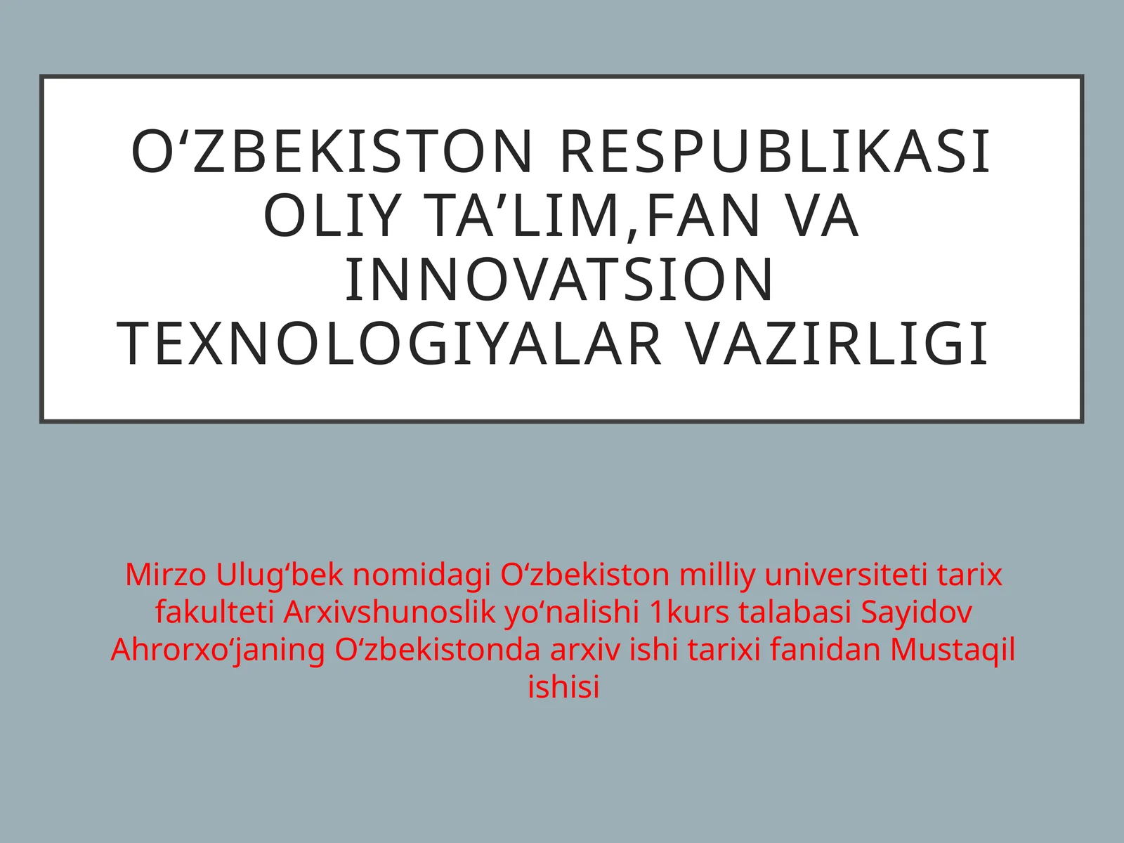 Qoraqalpogʻiston Respublikasidaarxivishi