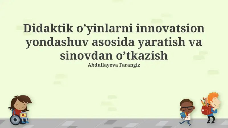 Yaratish va sinovdan o’tkazish