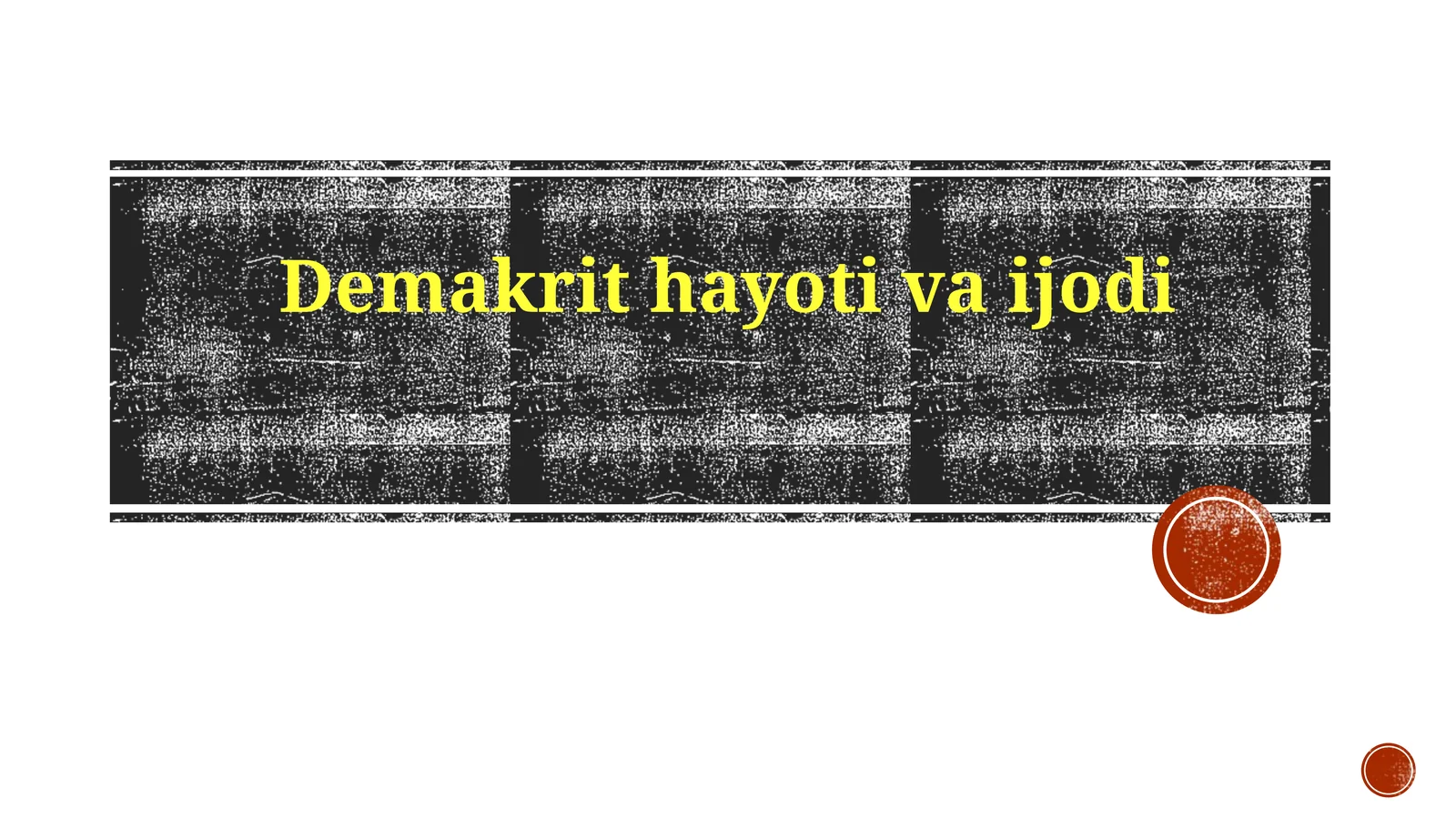 Demokritning Hayoti