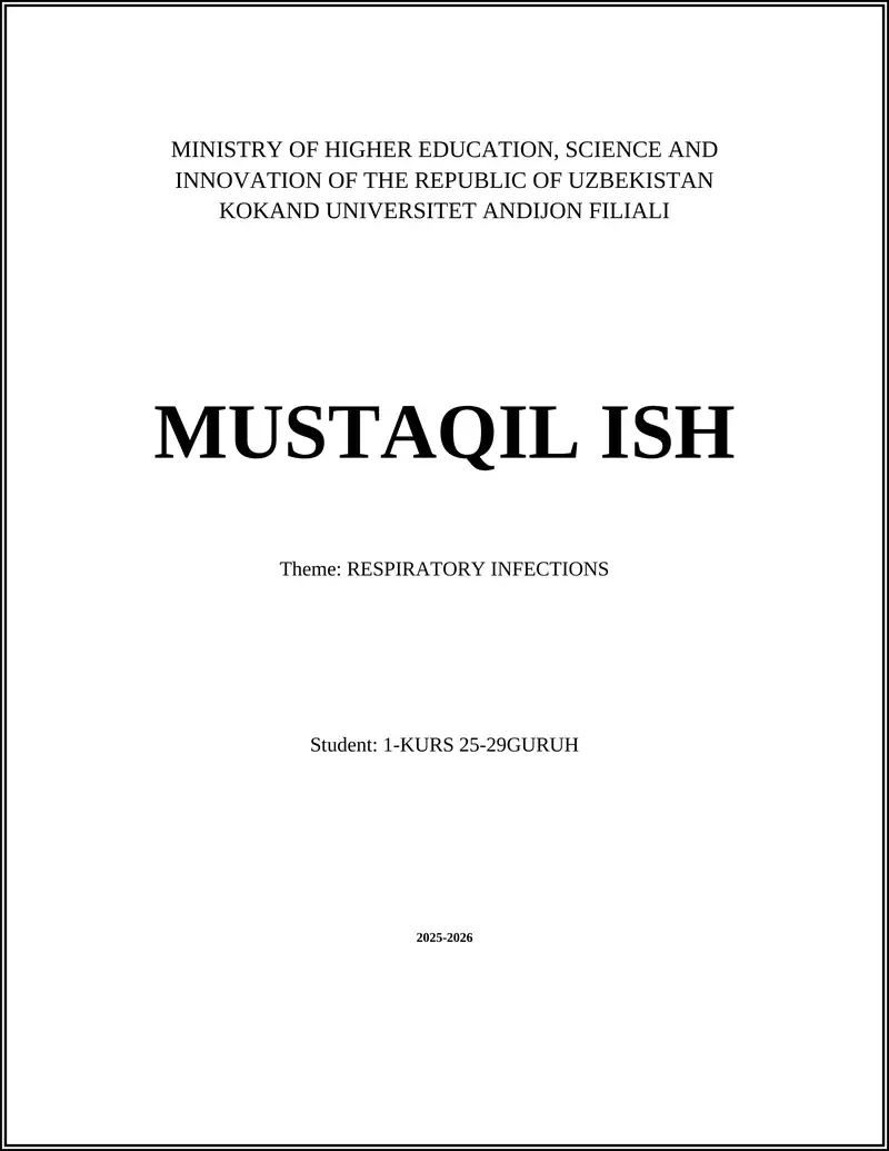 RESPIRATORY INFECTIONS