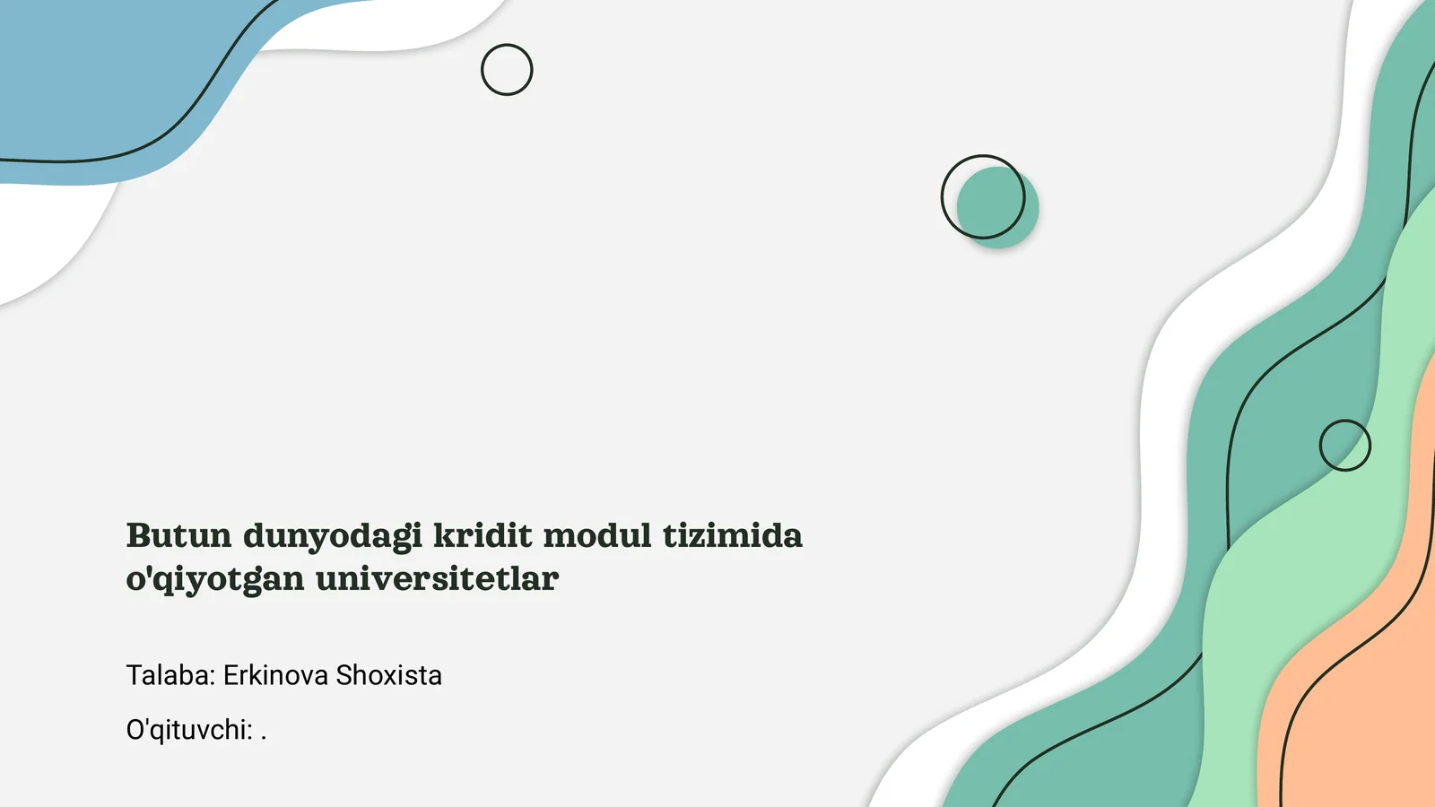Kredit Modul Tizimining Asoslari