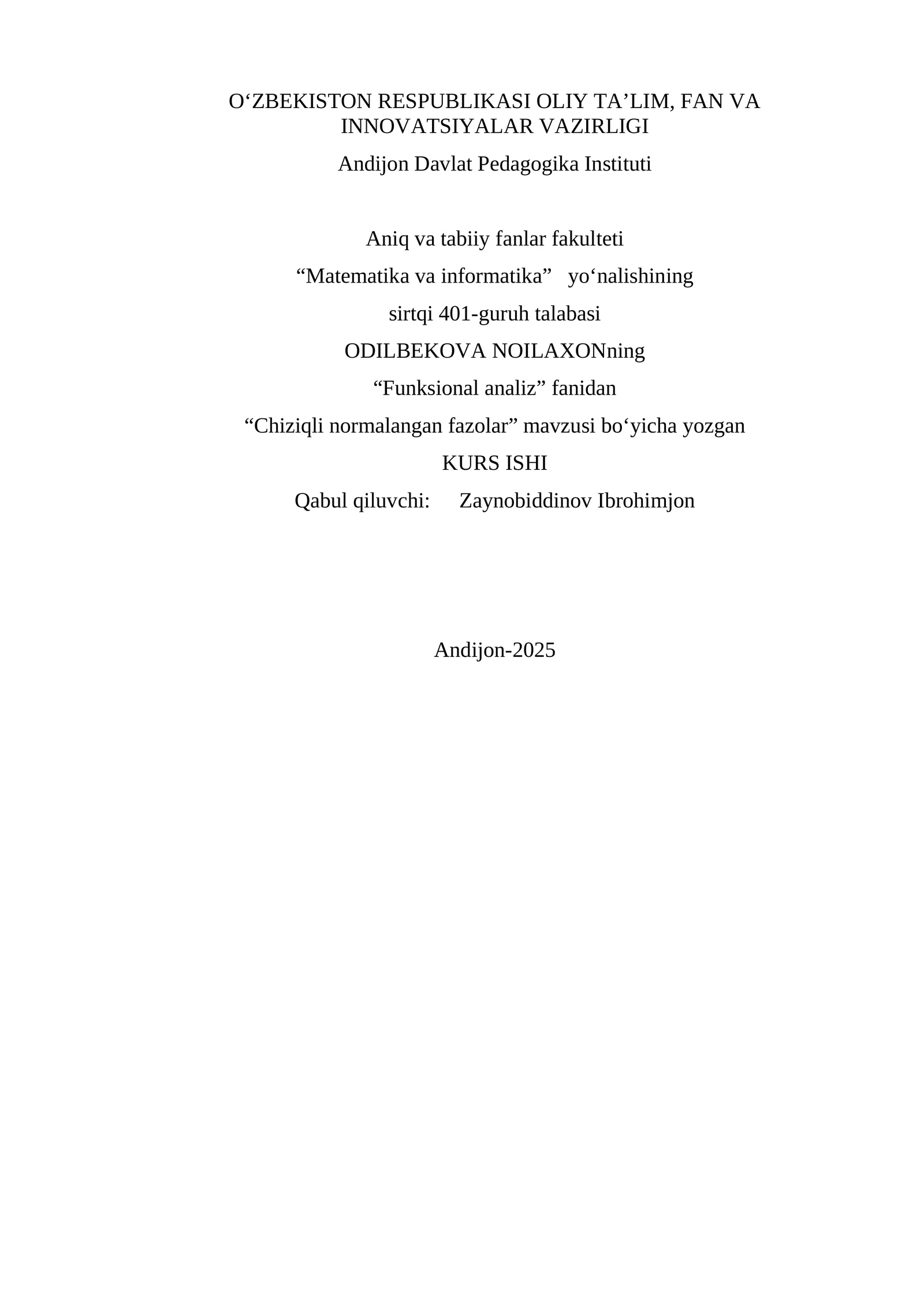 Chiziqli normalangan fazolar