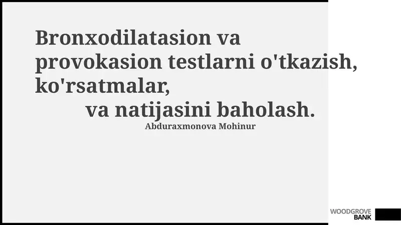 Bronxodilatatsiya provokatsiya testlari