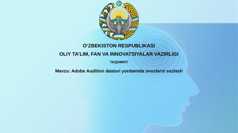 Adobe Audition dasturiyordamidaovozlarnisozlash