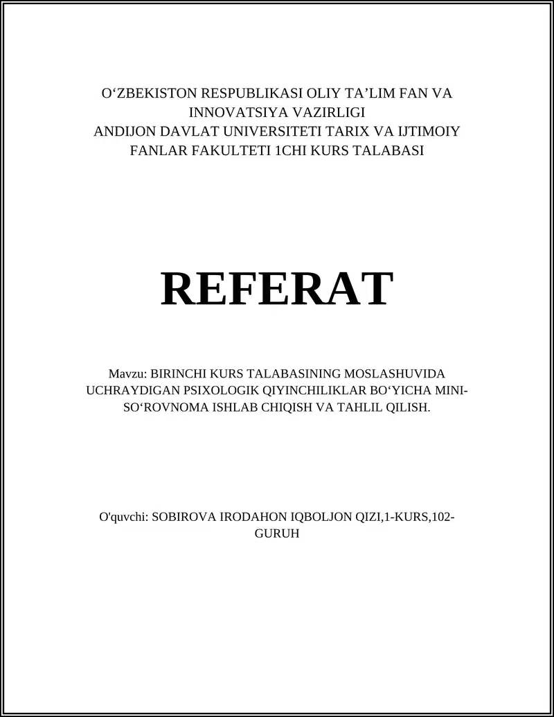 Mini-so‘rovnoma ishlash