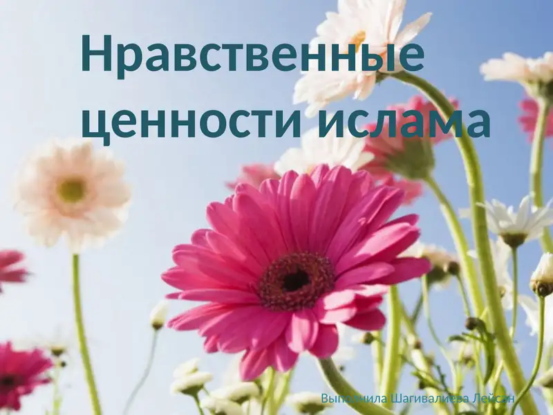 Нравственные ценности ислама