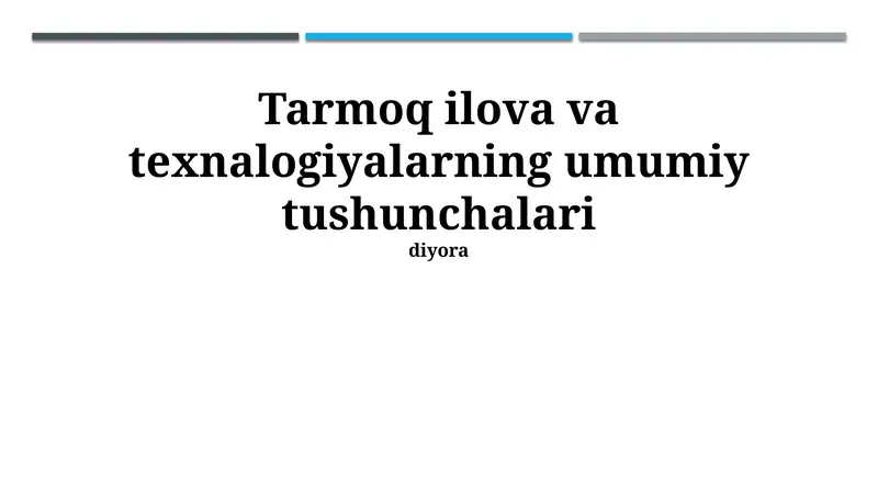Kommutatsiya Texnologiyalari