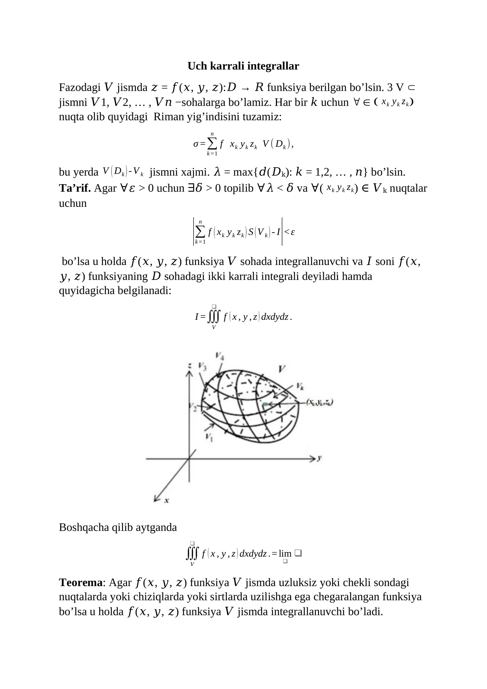 Uch karrali integrallar