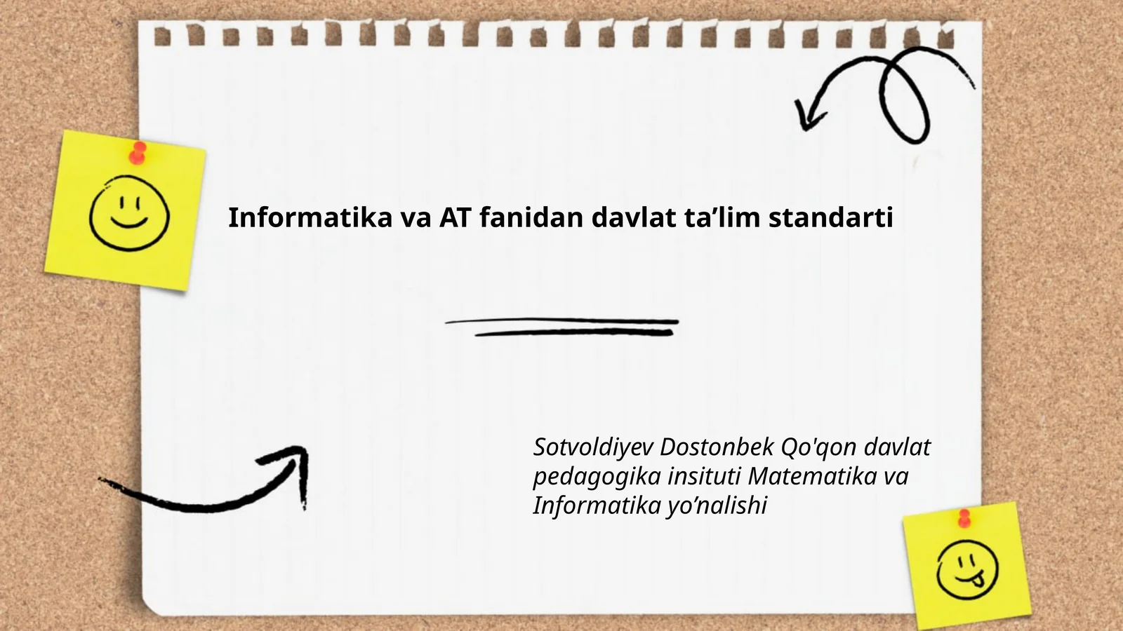 Informatika va AT fanidan davlat ta’lim standarti