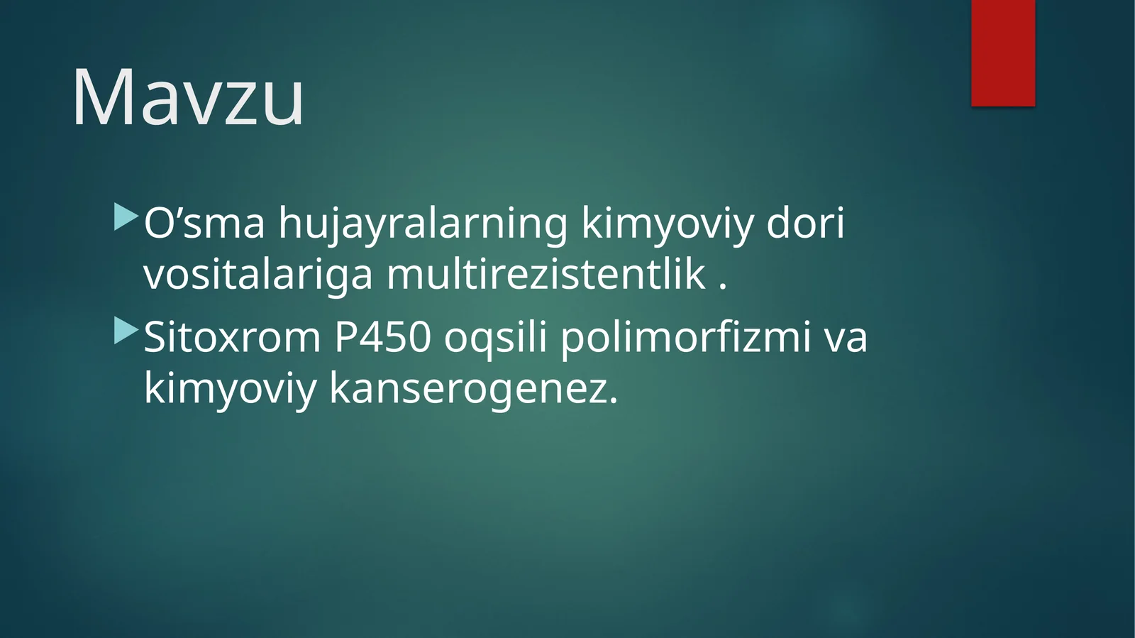 Oʻsma hujayrasini dori vositasiga multi rezisentligi sitoxrom P450