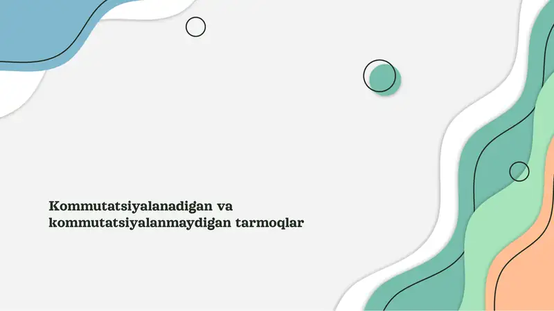 Kommutatsiyalanadigan va kommutatsiyalanmaydigan tarmoqlar