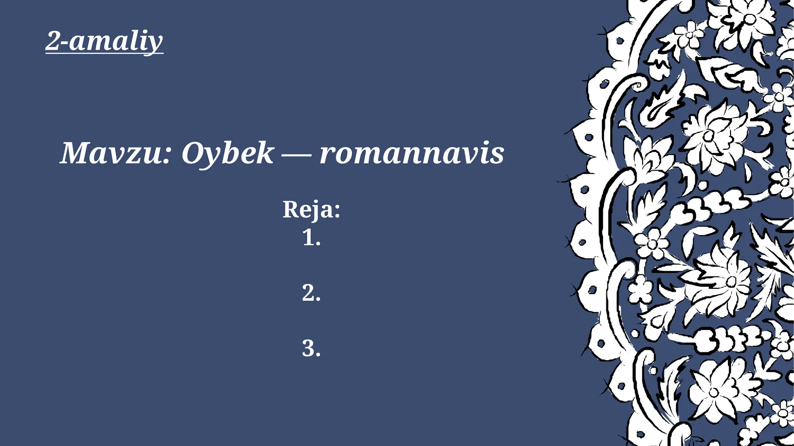 Oybek—romannavis