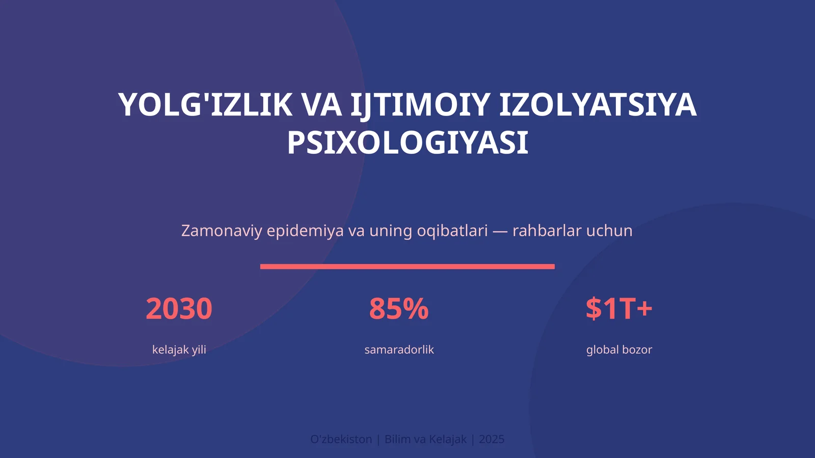 YOLG'IZLIK VA IJTIMOIY IZOLYATSIYA PSIXOLOGIYASI