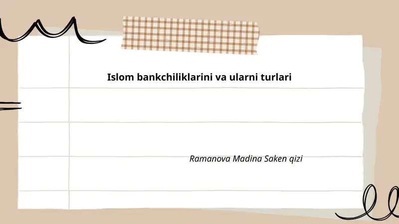 Islom bankchiliklarini va ularni turlari