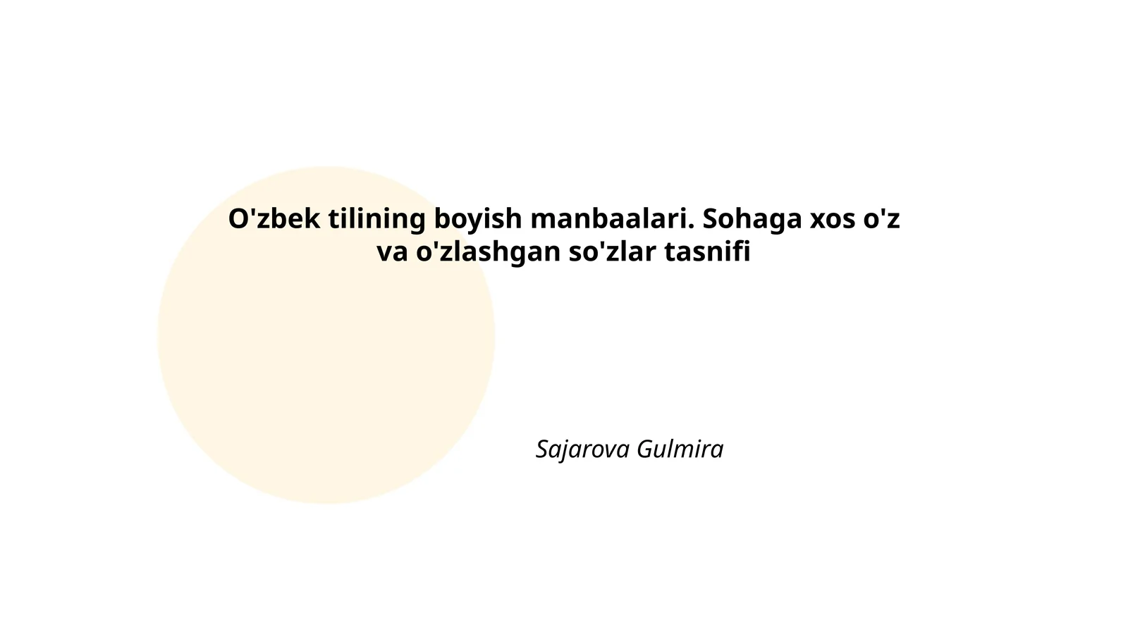 O'zbek tilining boyish manbaalari