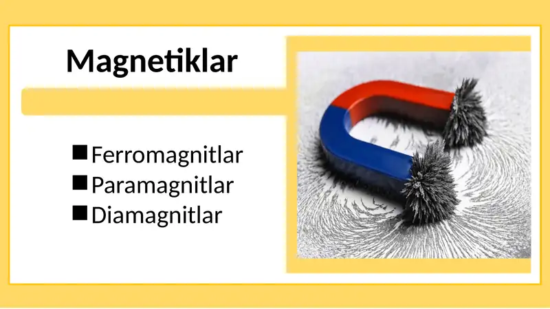 Magnetiklar, Magnitlar,Ferromagnetiklar,Diamagnetiklar,Paramagnetiklar
