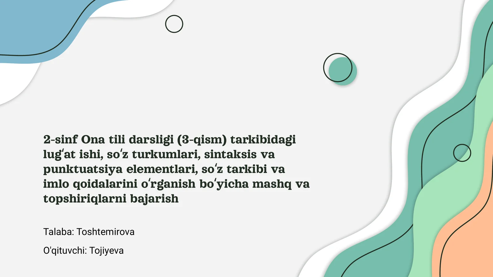 2-sinf Ona tili darsligi (3-qism)