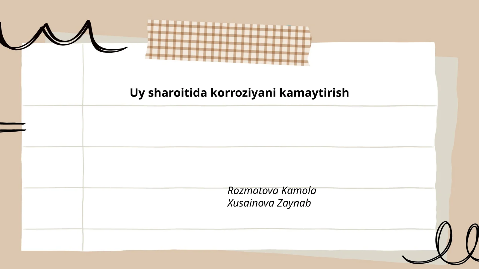 Uy sharoitida korroziyani kamaytirish