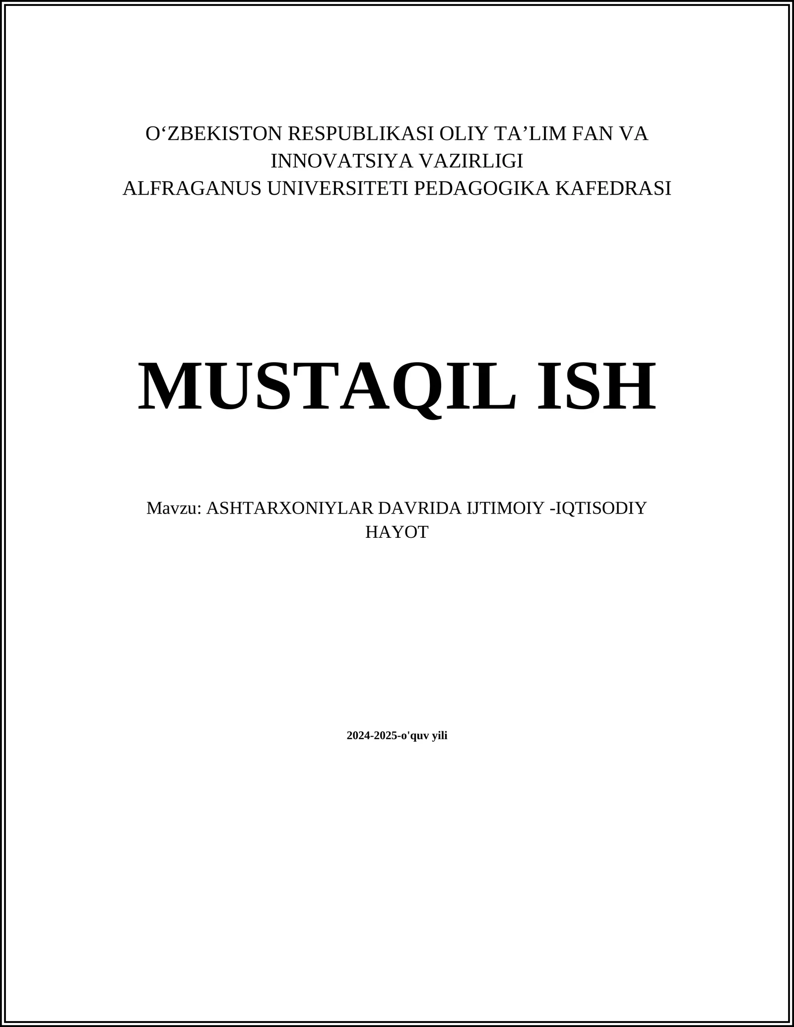 Ashtarxoniylar Davrida Dehqonchilik