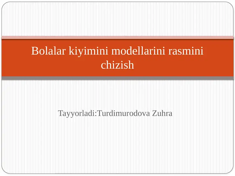 Bolalar kiyimi dizayni