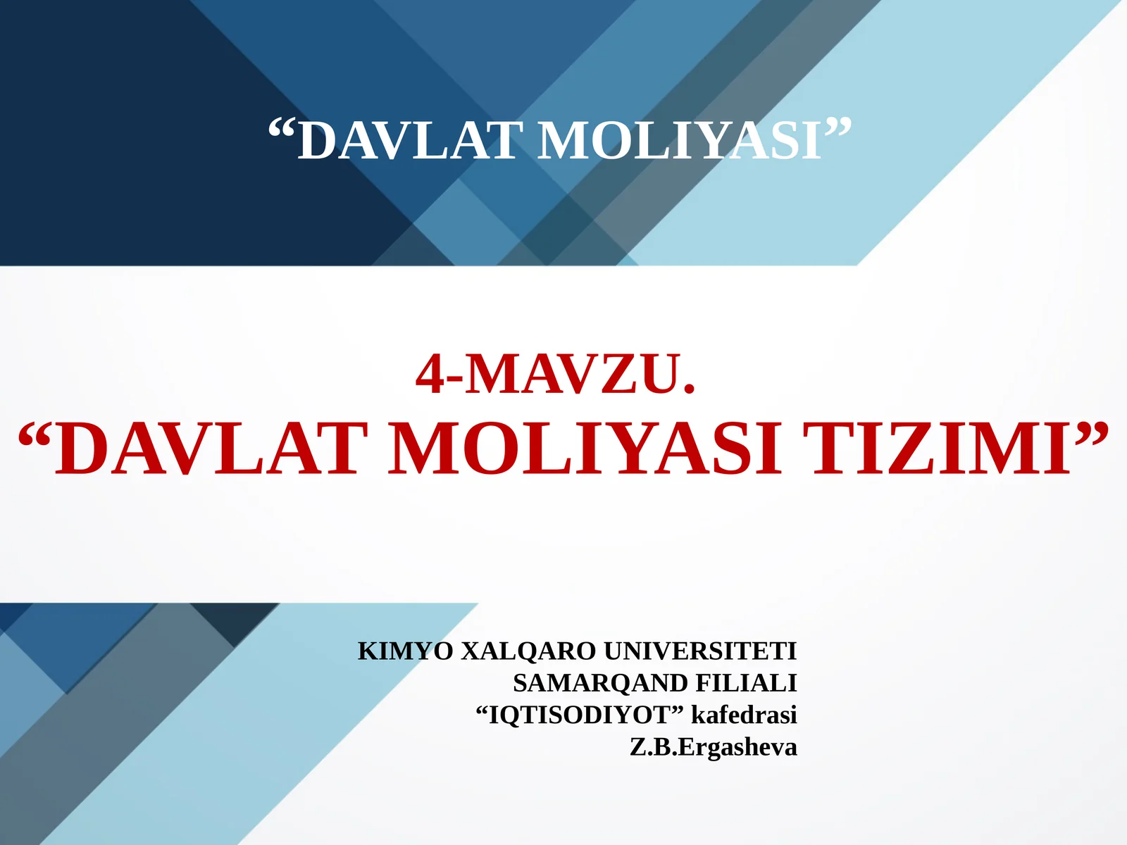 DAVLAT MOLIYASITIZIMI