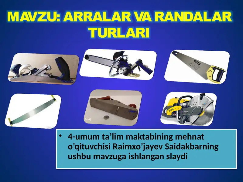 ARRALAR VA RANDALAR TURLARI