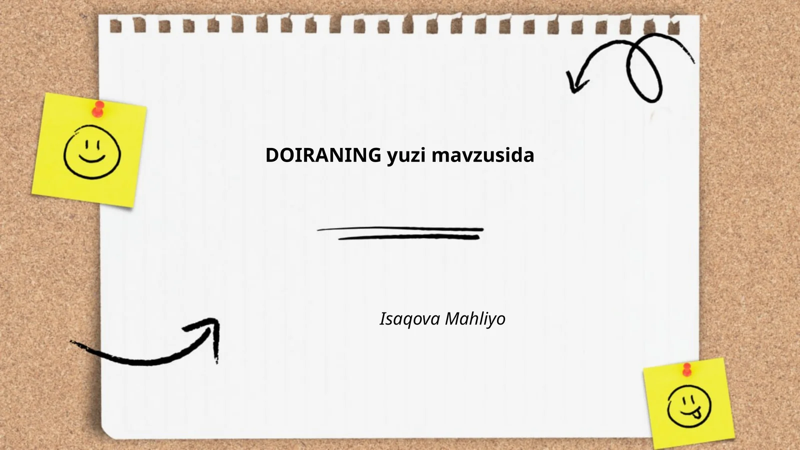 Doiraning yuzi mavzusida