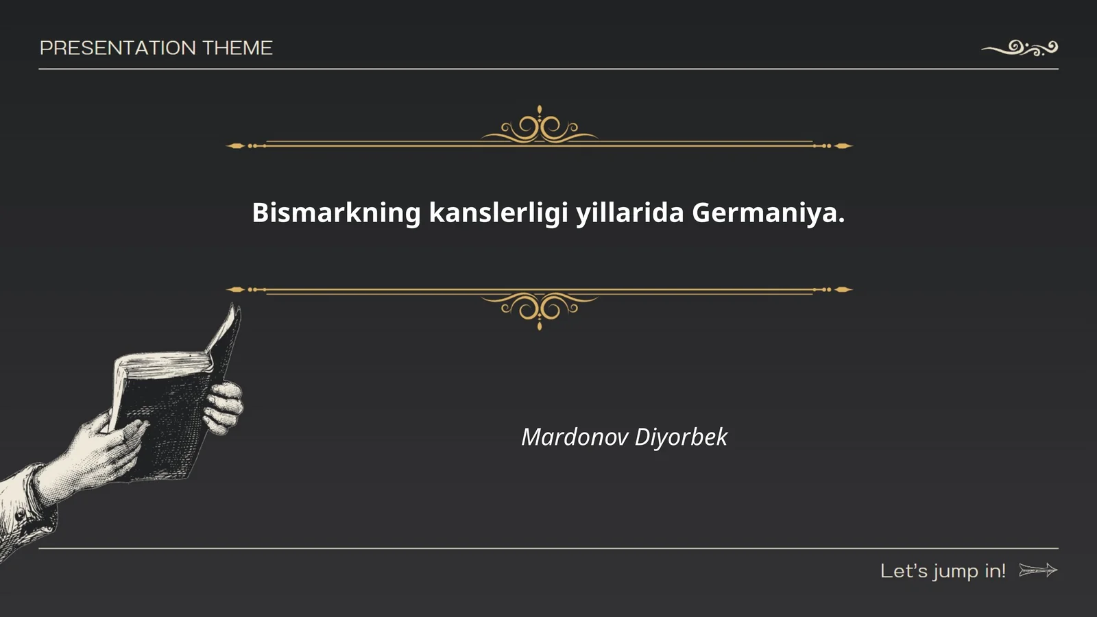 Bismarckning kanslerligi va nemis imperiyasining tashkil topishi