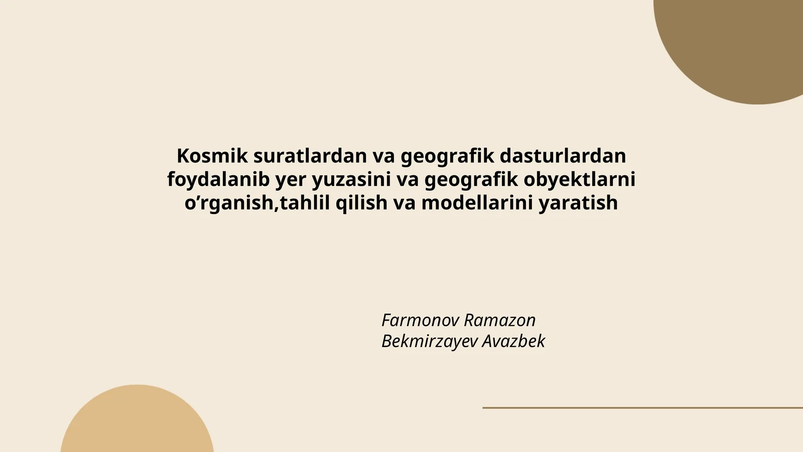 Kosmik suratlardan va geografik dasturlar