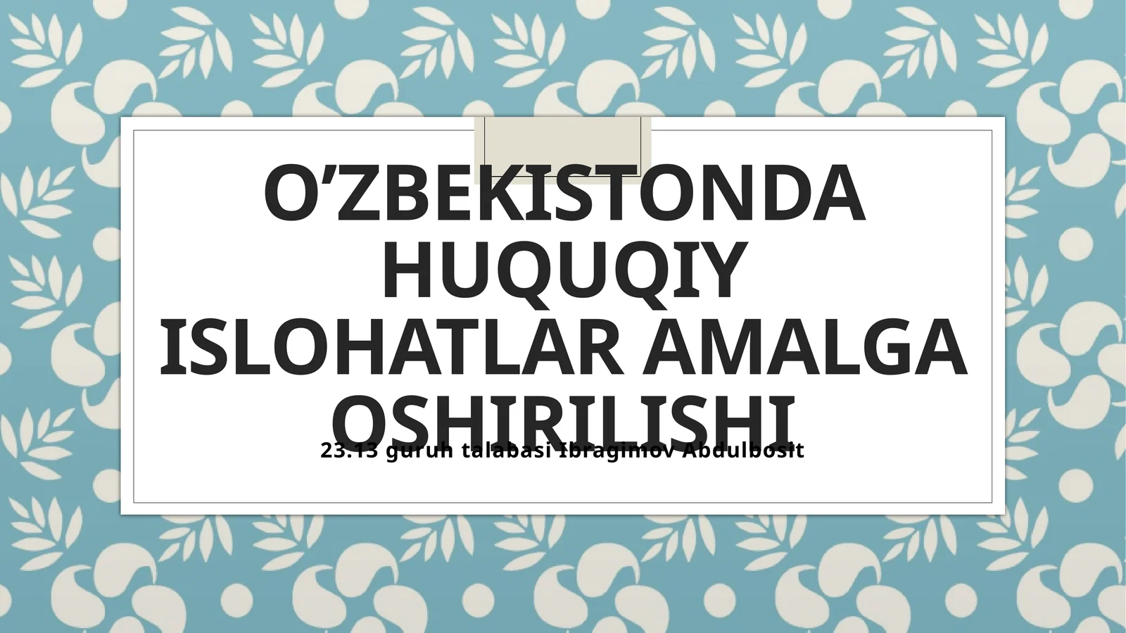 Prezident lavozimi ta'qimi