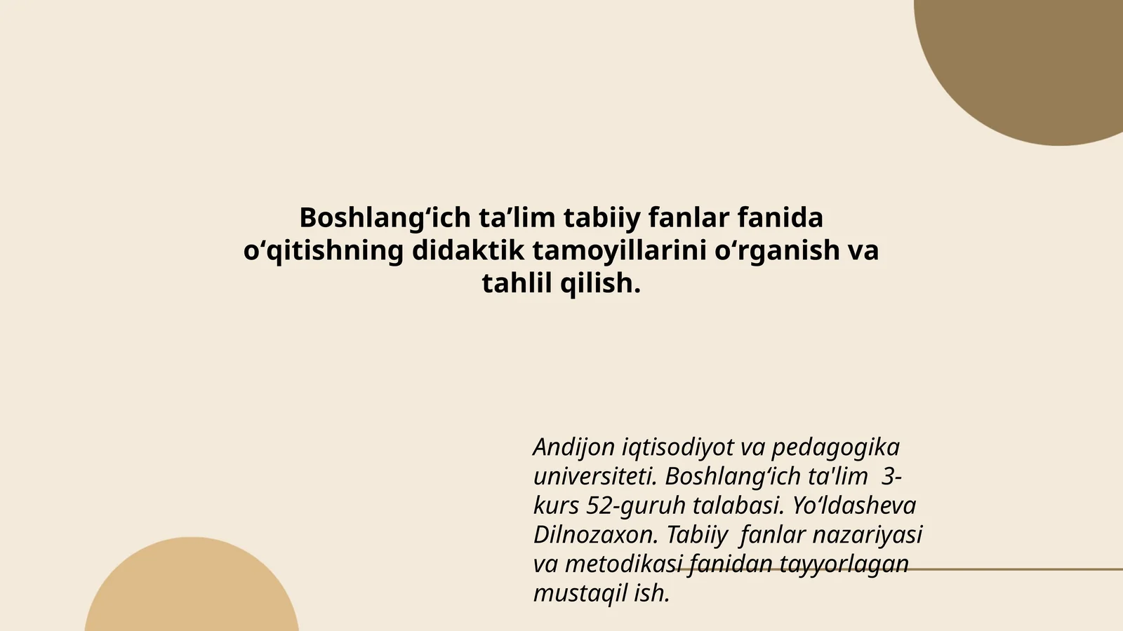 Tabiiy fanlar nazariyasi va metodikasi