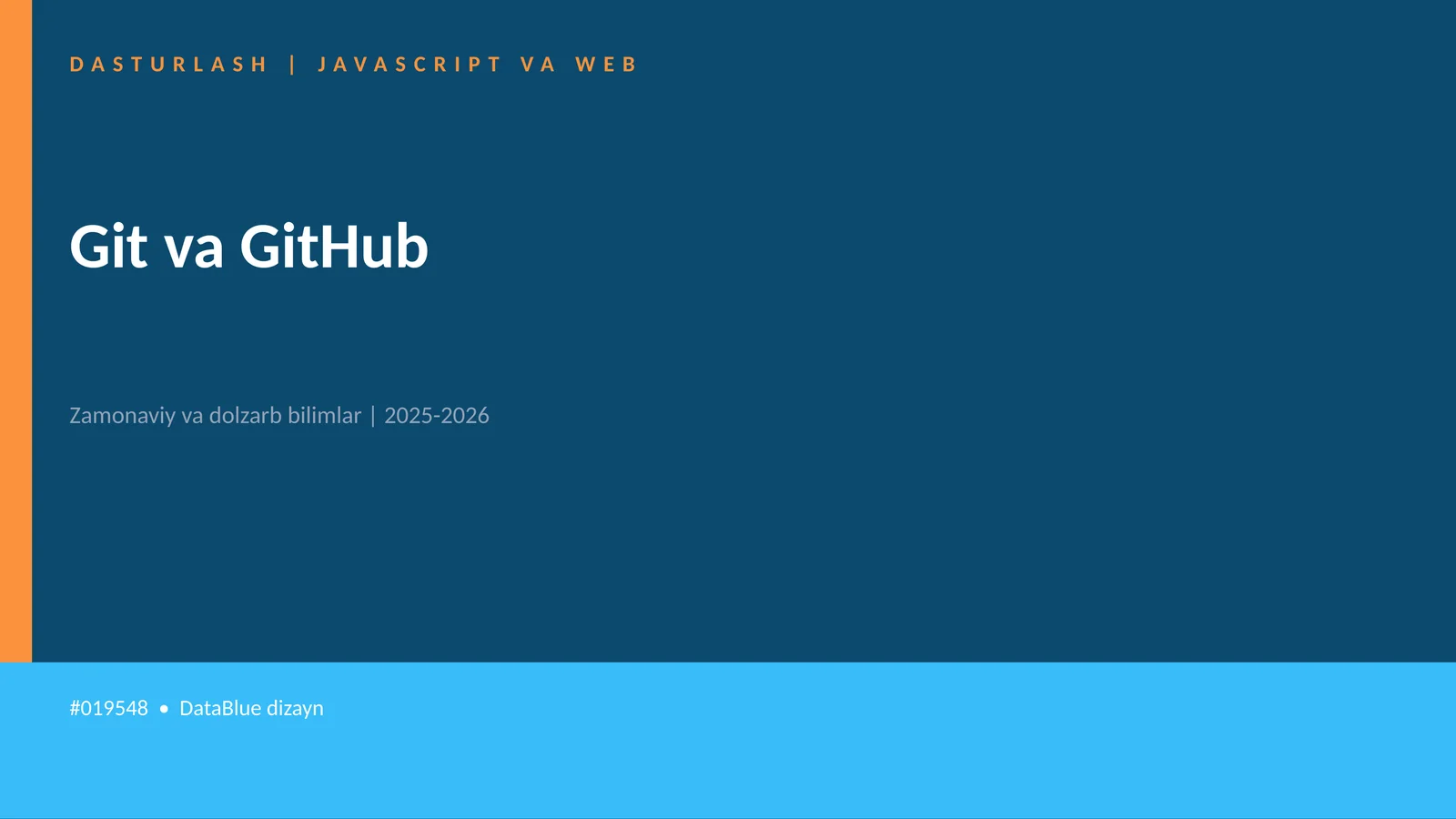 DASTURLASH | JAVASCRIPT VA WEB