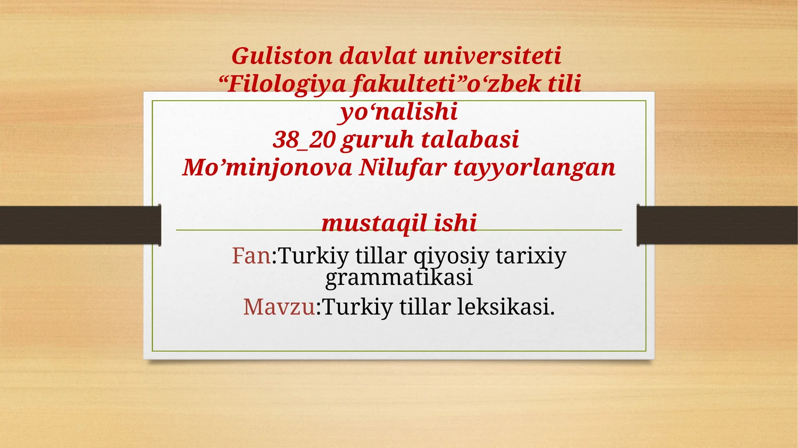 Turkiy tillar leksikasi. MahmudQoshg’ariylug’ati