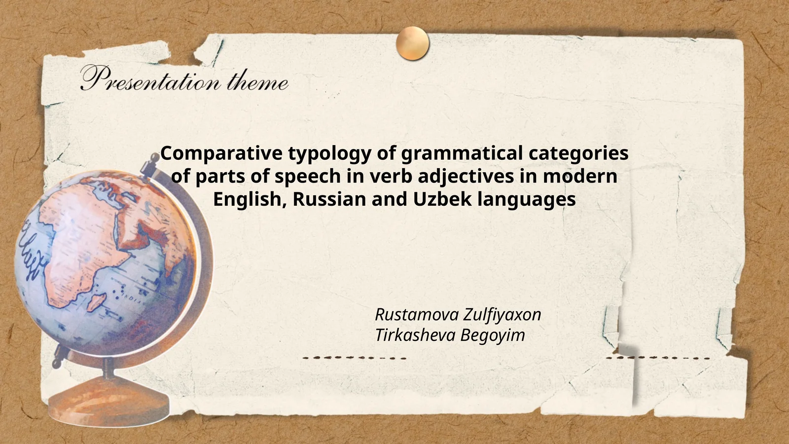 Comparative Typology of Grammatical Categories of Parts of Speech in Verb Adjectives