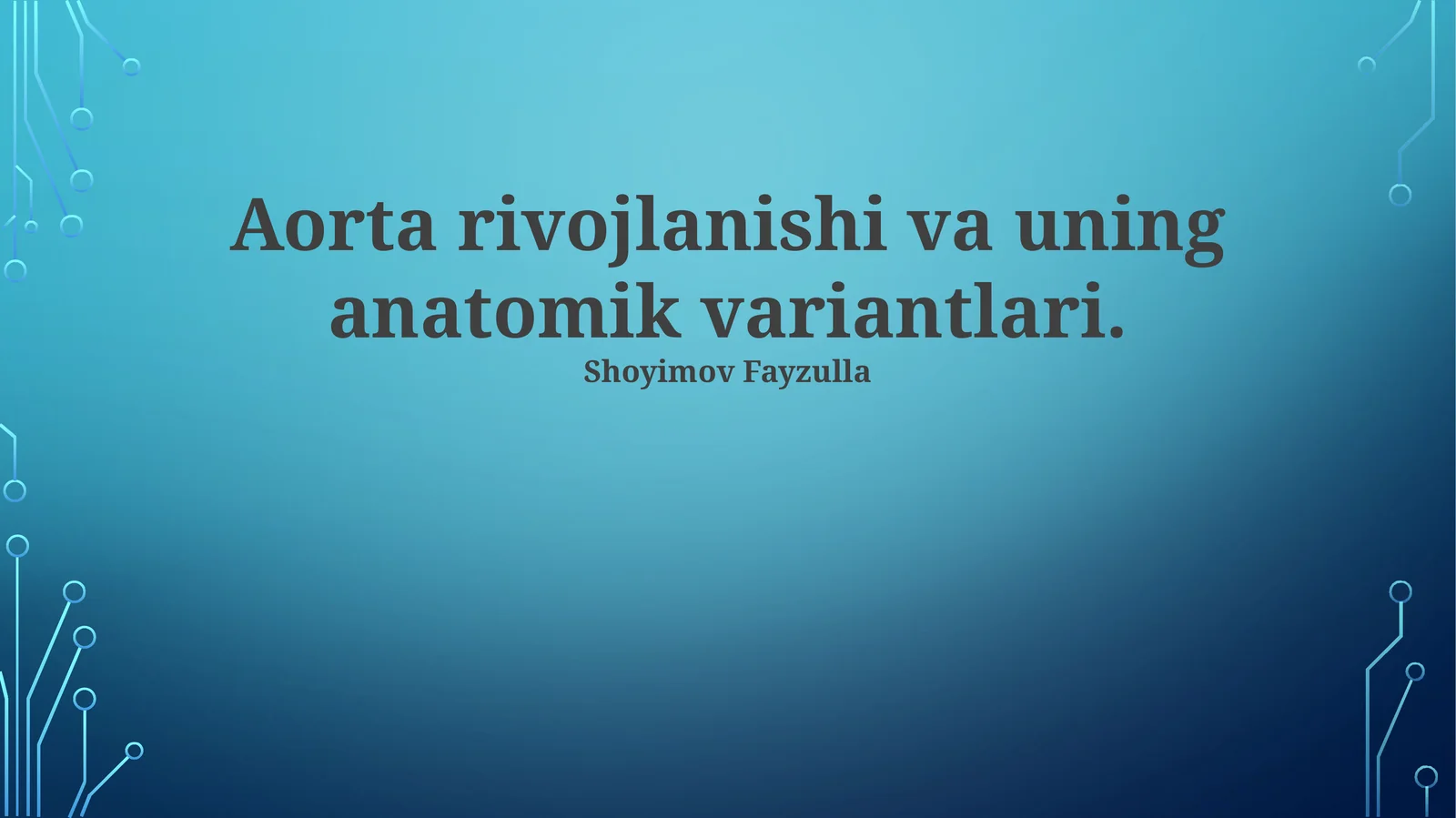 Aortaning Anatomik Oʻzgarishlari